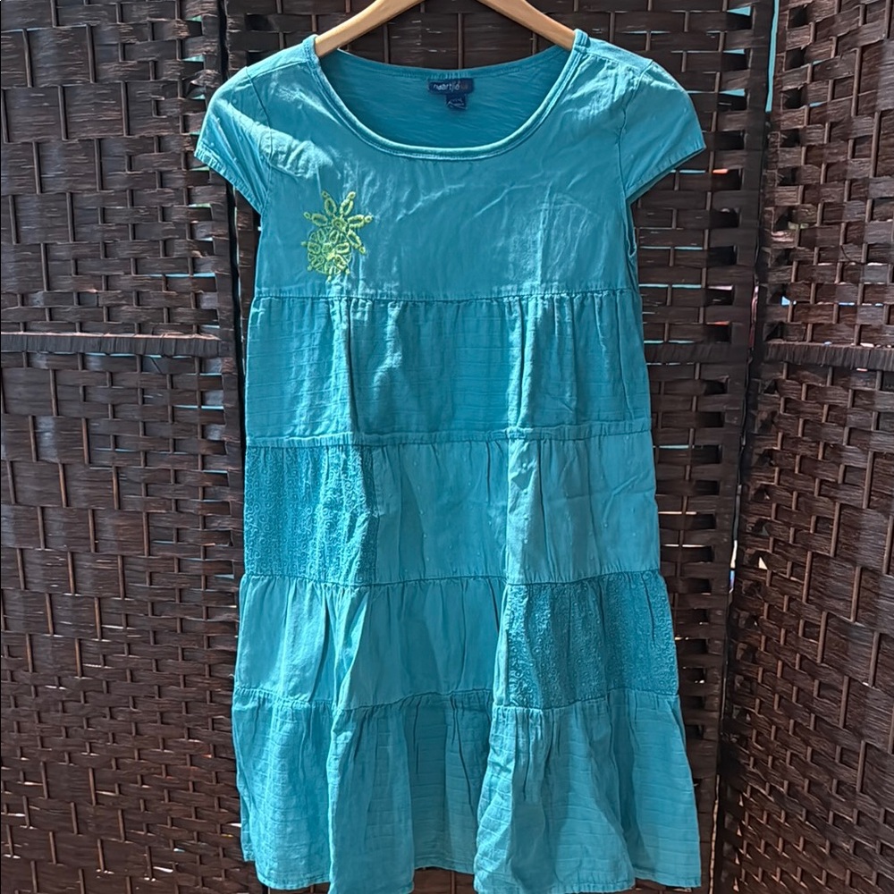 Naartjie kids XXXXL 10 years tiered teal summer dress EUC
